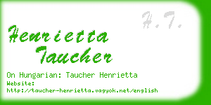 henrietta taucher business card